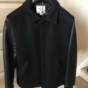 GOLDEN BEAR Virgin Wool-Blend and Leather Bomber